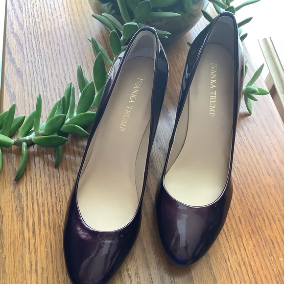 Nordstrom 7.5 Purple Patent Leather Ivanka Trump Platform Heels - Picture 8 of 10